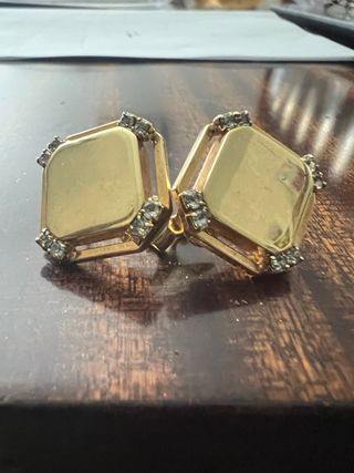 Pendientes antiguos piedras, ojo (baño en oro)