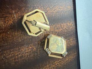 Pendientes antiguos piedras, ojo (baño en oro)