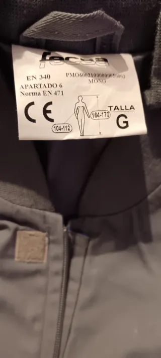 Mono de trabajo gris reflectante Talla G (Mono 1)