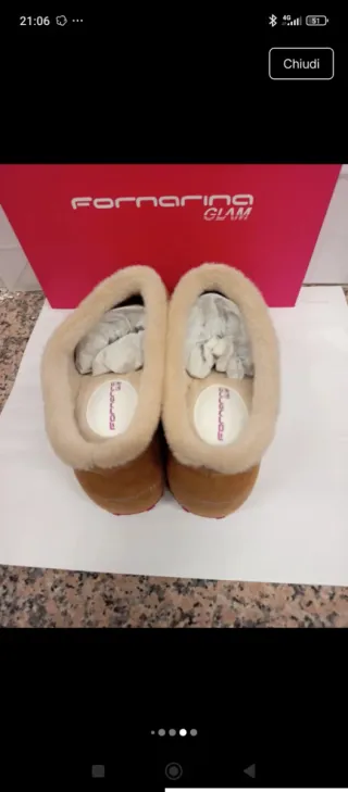 Sabot Fornarina 40 taupe pelo