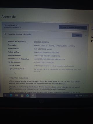 Laptop HP Core i7 3ra Gen Windows 10