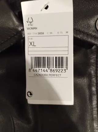 Chaqueta Biker Piel Negra