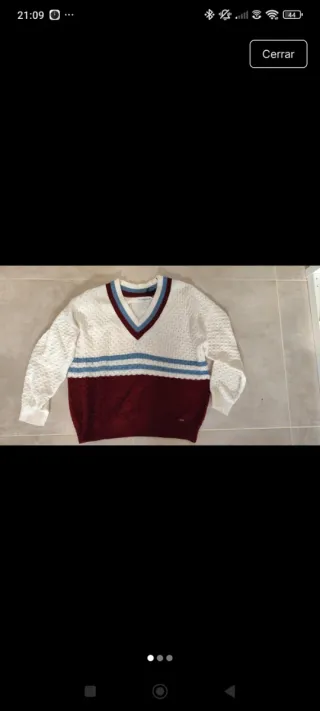 Jersey Pepe Jeans Pico Rojo y Blanco