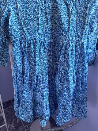 Vestido Zara flores azul y blanco