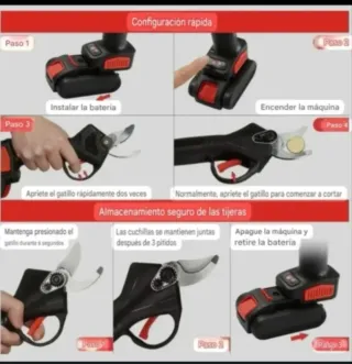 Tijeras Podar Eléctricas Recargables (2 Baterías)