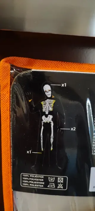 Costume Halloween Bambino Scheletro taglia 12 anni