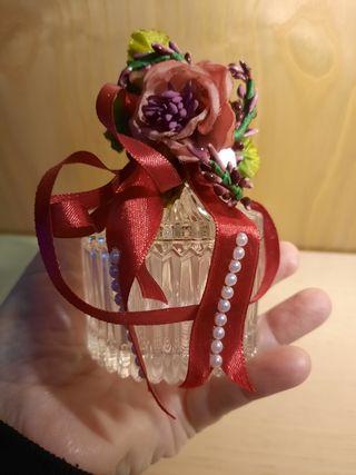 Portacandele in vetro con fiori