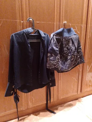 Conjunto azul oscuro y plateado para fiesta