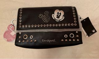 Bolso Desigual Mickey Mouse Negro y Plateado