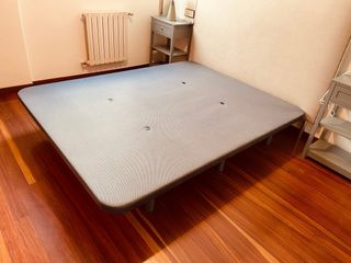 Base Cama Tapizada Gris