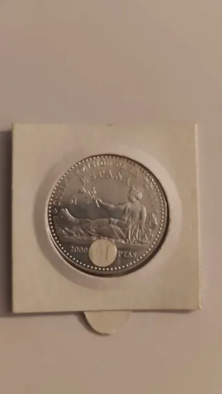2 Monedas Plata 2000 Pesetas Carlos V y Juan Carlo