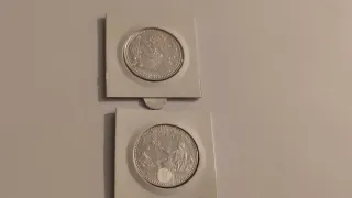 2 Monedas Plata 2000 Pesetas Carlos V y Juan Carlo