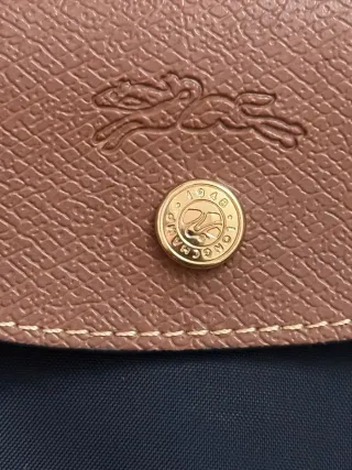 Bolso Longchamp Azul Marino y Marrón