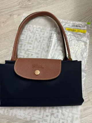 Bolso Longchamp Azul Marino y Marrón