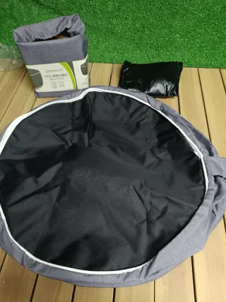 Puf gonfiabile da esterno per campeggio grigio