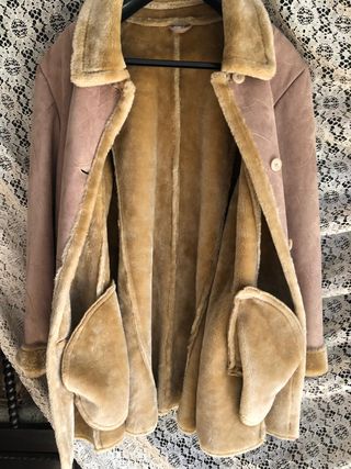 Chaquetón Antelina Talla XXXL Beige/Marrón