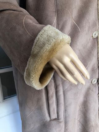 Chaquetón Antelina Talla XXXL Beige/Marrón