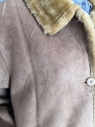 Chaquetón Antelina Talla XXXL Beige/Marrón