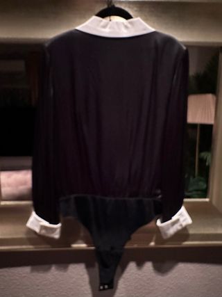 Body Uterqüe Seda Negro y Blanco Talla Única