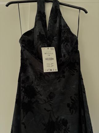 Vestido largo Zara negro floral