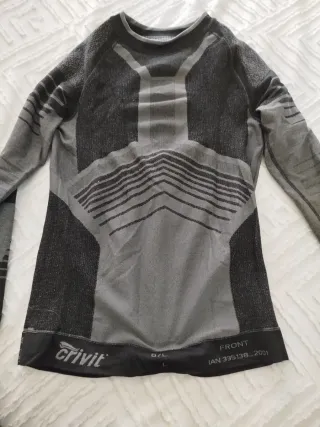Camiseta térmica Crivit gris/negra Talla L