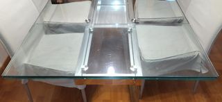 Mesa Comedor Nacher Cristal y Madera
