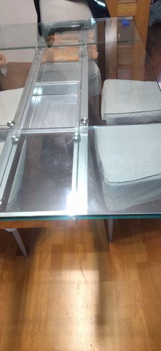 Mesa Comedor Nacher Cristal y Madera