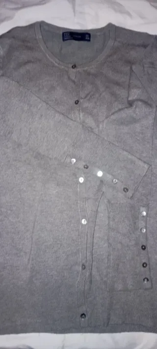 Chaqueta punto Zara gris Talla L