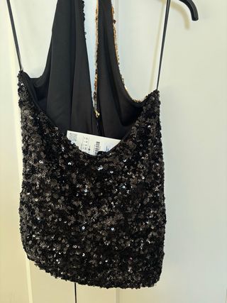 Top lentejuelas Zara combinado S