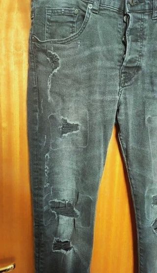 Vaqueros Skinny H&M Rotos Negro Hombre W32