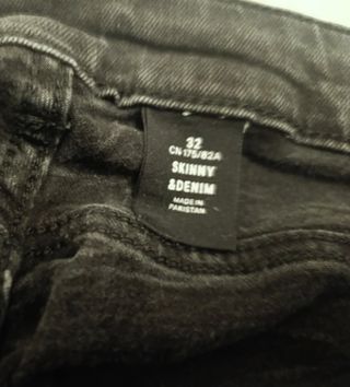 Vaqueros Skinny H&M Rotos Negro Hombre W32