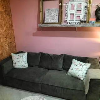 Sofá Maisons du Monde Tela Beige/verde ingles