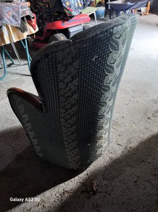 Butaca vintage tela verde