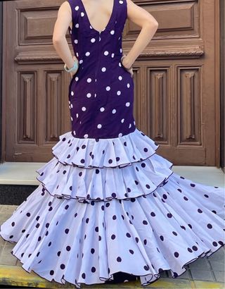 Traje de Flamenca Morado Talla 38/40