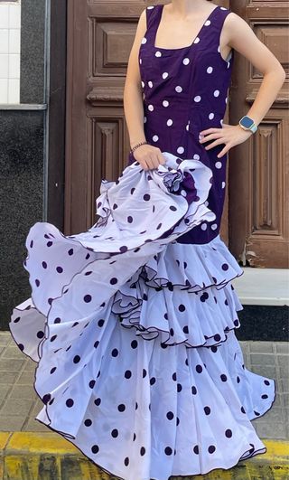 Traje de Flamenca Morado Talla 38/40