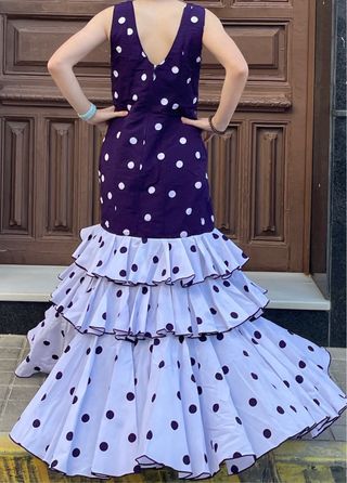 Traje de Flamenca Morado Talla 38/40