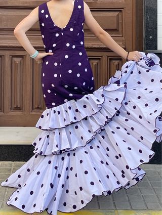 Traje de Flamenca Morado Talla 38/40
