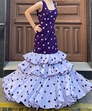 Traje de Flamenca Morado Talla 38/40