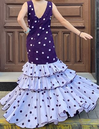 Traje de Flamenca Morado Talla 38/40