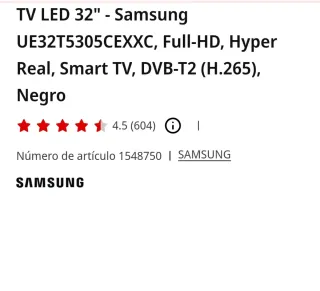 Samsung Smart TV Full HD Negra