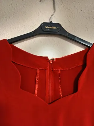 Vestido de fiesta  color caldera con encaje