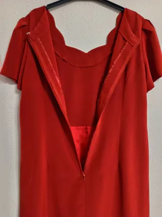 Vestido de fiesta  color caldera con encaje