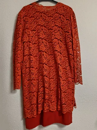 Vestido de fiesta  color caldera con encaje