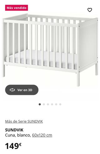 Cuna IKEA SUNDVIK blanca + colchón