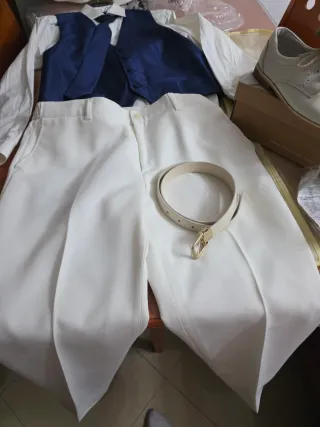 Traje Comunión Amaretto Blanco y Dorado