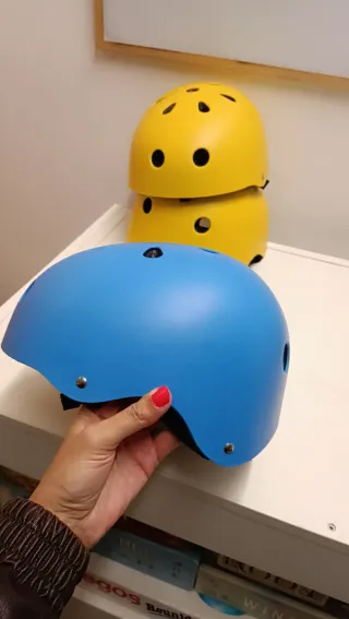 Casco Monopatín mini/Adulto Talla L Amarillo/azul