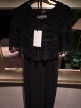 Vestido crochet largo negro talla única