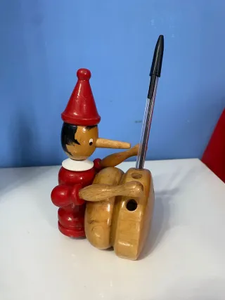 Portapenne Pinocchio in legno