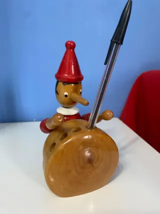 Portapenne Pinocchio in legno