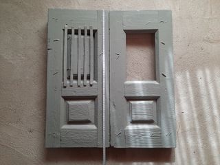 Ventana de madera antigua dos hojas 79 cm x 73 cm